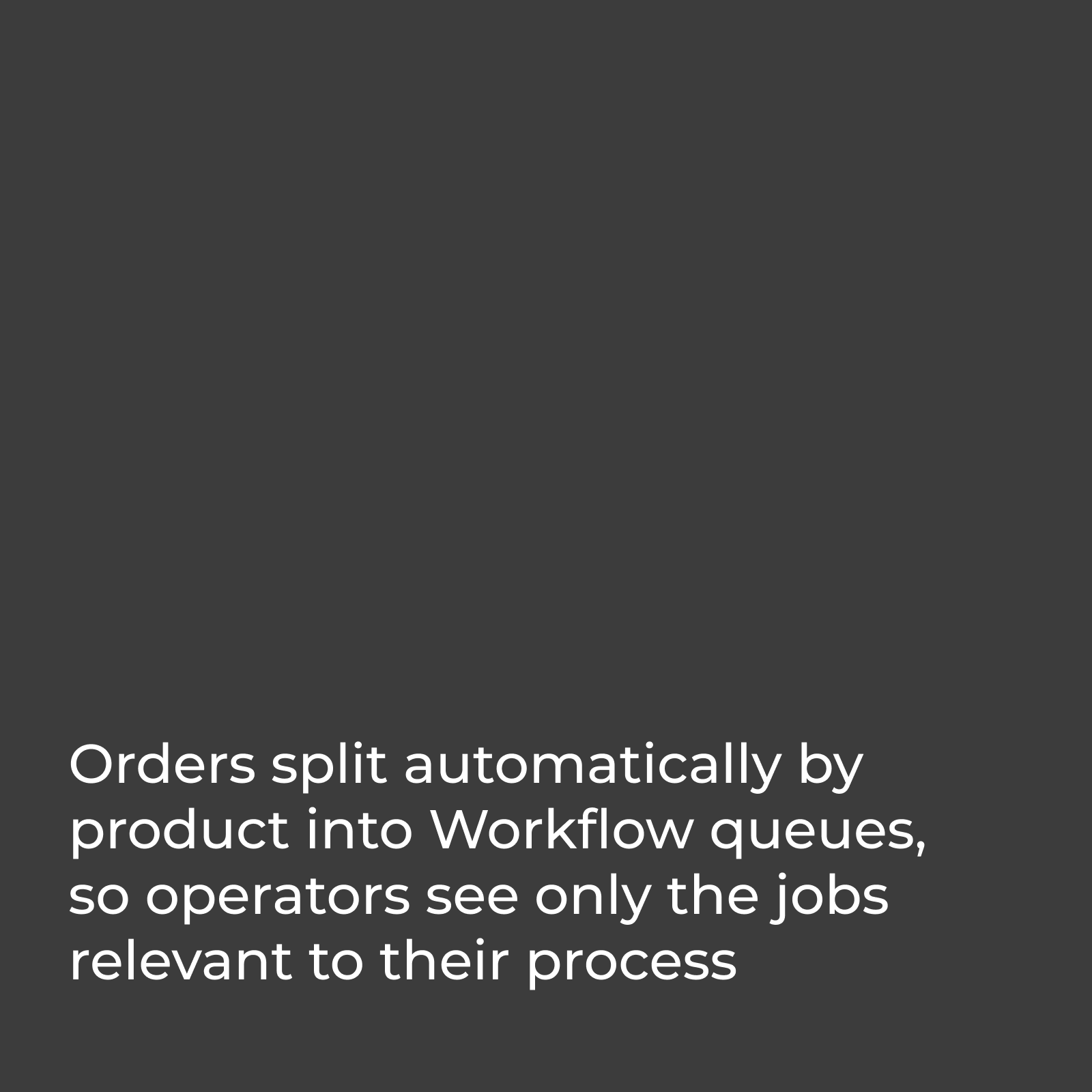 Orders into workflow queues