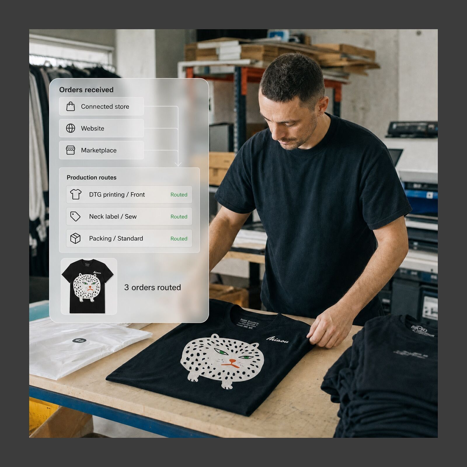 Orders into production processes