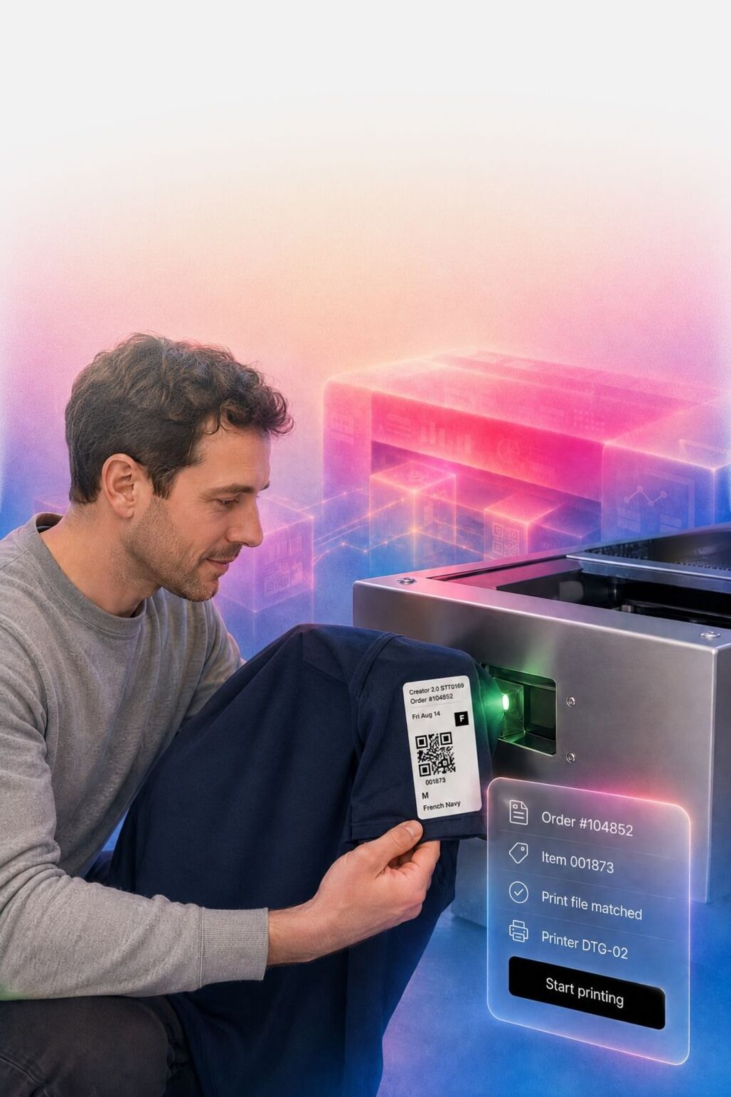 Code-triggered production printing