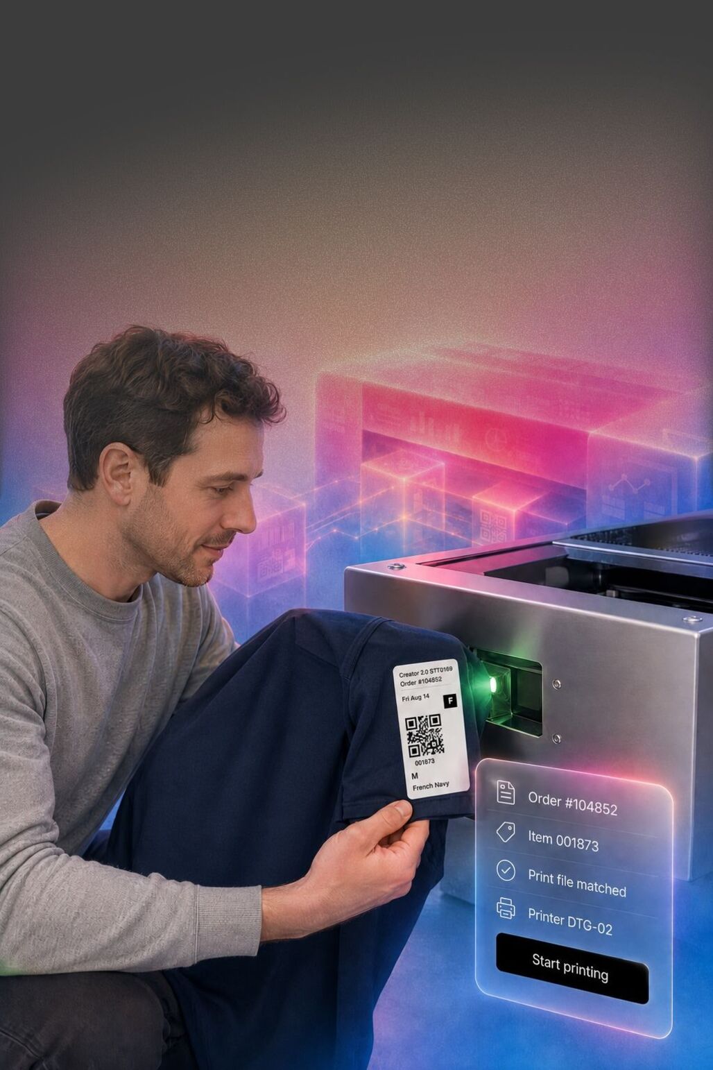 Code-triggered production printing